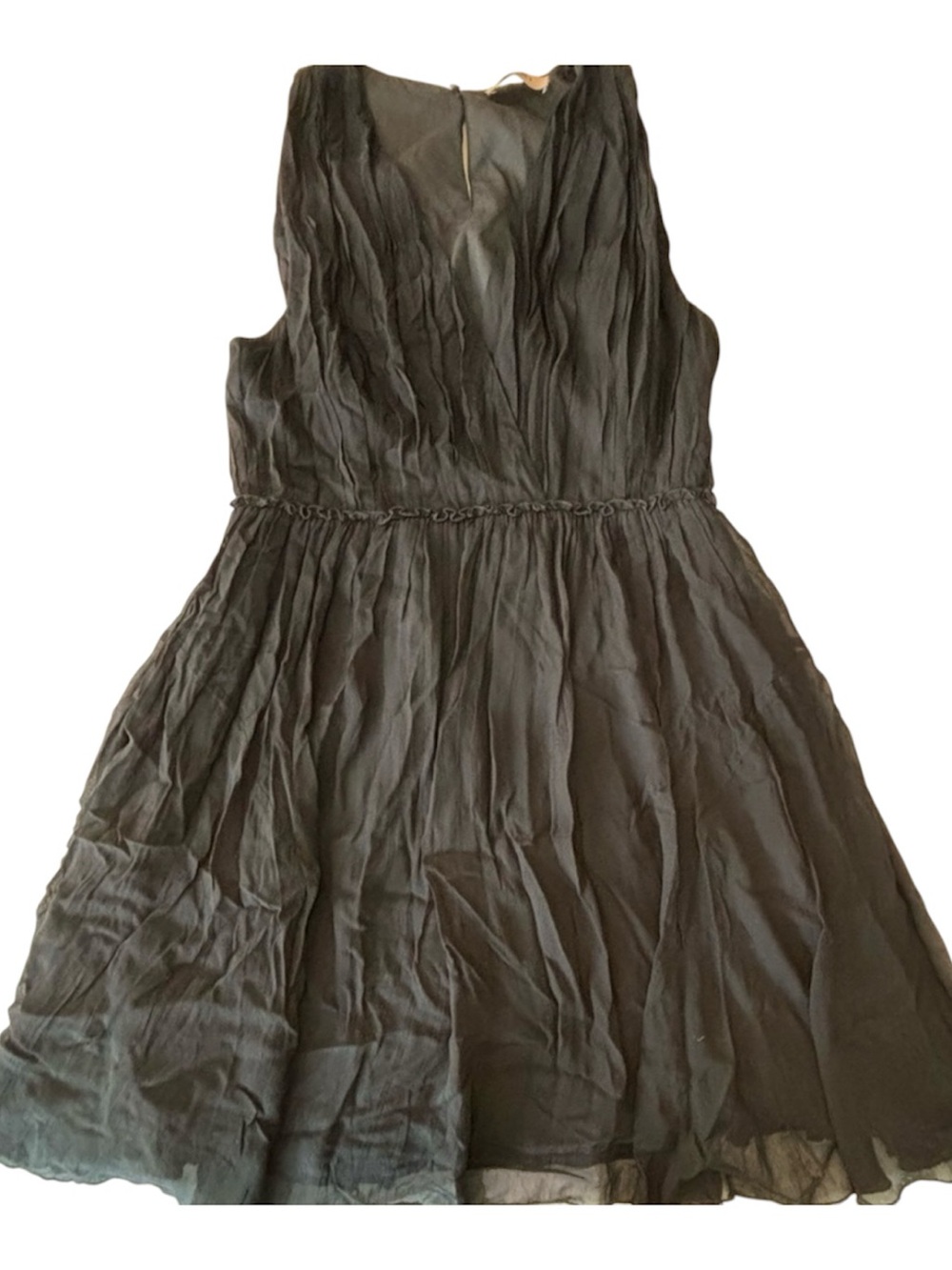 TWINSET Milano Black Pleated Sleeveless Dress Romantic Silk Look Women’s Large